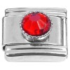 CT7387 Raised Red Circle Bling Italian Charm