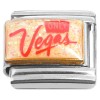 CT7413 Only Vegas Red on White Glitter Italian Charm