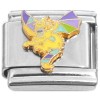 CT7414 Flying Yellow Dragon Colorful Wings Italian Charm