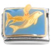 CT7417 Swimming Mermaid and Dolphin Italian Charm