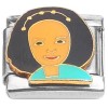 CT7434 Smiling Girl Dark Hair Italian Charms