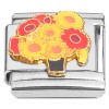CT7437 Bouquet of Flowers Red Yellow Italian Charms