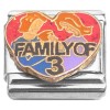 CT7467 Family of Three Heart Italian Charms