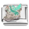 CT7471 Teal Dragon on Rocks Italian Charms