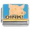 CT7475 Pink Pig Oink Blue Italian Charms