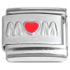 CT7528 Mom Red Heart Mum Italian Charm.