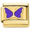 CT7558 Purple Butterfly Gold Italian Charm
