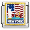 CT7635 New York Stamp Statue Flag Italian Charm