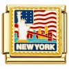 CT7645 New York Stamp Goldtone Italian Charm