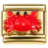 CT7664 Red Crab Gold Italian Charm