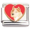 CT7707 Pitbull Pit Bull Dog Red Heart Italian Charm