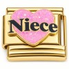 CT7806 Niece Pink Heart Gold Base Italian Charm