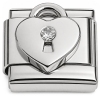 CT7809 Heart Lock Bling Italian Charm