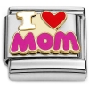CT7811 I Love Mom Red Purple Italian Charm