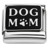 CT7812 Dog Mom with Paw Black Italian Charm