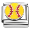 CT7813 Yellow Softball Italian Charm