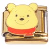 CT7824 Cute Bear Face Gold Trim Italian Charm