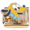 CT7830 Cartoon Dog Gold Base Italian Charm.
