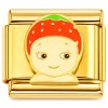 CT7832 Strawberry Angel Gold Base Italian Charm.