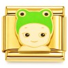CT7833 Frog Angel Gold Base Italian Charm.