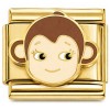 CT7835 Monkey Angel Gold Base Italian Charm.