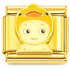 CT7838 Duck Angel Gold Base Italian Charm.