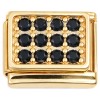 CT7848 Black Bling Array Gold Base Italian Charm