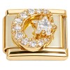 CT7850 Bling Moon Star Gold Base Italian Charm