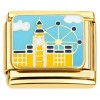 CT7851 London Big Ben Ferris Wheel Gold Base Italian Charm