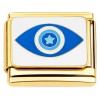 CT7852 Star Evil Eye Protection Gold Base Italian Charm