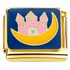 CT7859 Castle Moon Gold Base Italian Charm