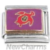 CT8006 Ocean Sea Turtle on Purple Italian Charm