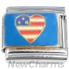 CT8019 USA Patriotic American Flag Blue Italian Charm