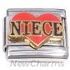 CT8039 Niece Red Heart Love Italian Charm