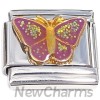 CT8041 Glitter Purple Butterfly Italian Charm