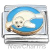 CT8047 White Seal Blue Ocean Italian Charm