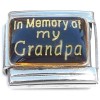 CT8058 In Memory of my Grandpa on Black Italian Charm