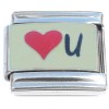 CT8062 Heart U Meaning Love You Italian Charm