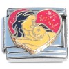 CT8064 Mother Holding Child Heart Loving Mom Italian Charm