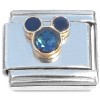 CT8068 Mouse Ears Blue Black Bling Italian Charm