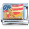 CT8103 Waving US Flag Statue Italian Charm