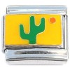 CT8106 Cactus Sun on Yellow Italian Charm