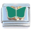 CT8109 Deep Green Butterfly Italian Charm