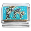 CT8131 Glitter Dolphins Blue Italian Charm