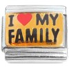 CT8134 I Love My Family Heart Italian Charm