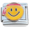 CT8147 Smile Emoji Face Bandana Black Red Yellow Italian Charm