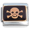 CT8155 Skull Crossbones Black Italian Charm