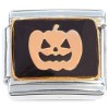 CT8157 Jack O Lantern Pumpkin Black Italian Charm