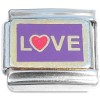 CT8198 Love Red Heart on Purple Italian Charm