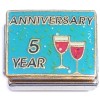 CT8207 Five Year Anniversary Cheers Glasses Italian Charm